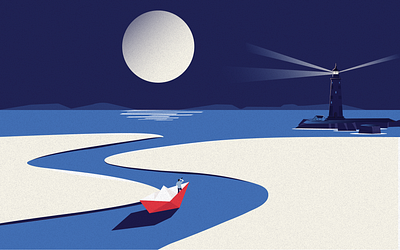 Conceptual Editorial Illustrations for Web Articles article boat branding conceptual cover editorial graphic design illustration lighthouse minimal sea stylish way web webarticle