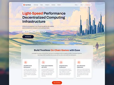 Blockchain Startup Landing Page Design ai ai hero section ai home page ai landing page blockchain blockchain game blockchain hero section blockchain technology blockchain ux futuristic futuristic home page hero section landing page midjourney web3 web3 hero section web3 landing page