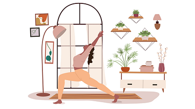 Exercising Girl 2D Animation 2d animation exercise exercising fitness flat girl habits health home workout illustration indoor exercise motion relax routine self care stretching woman workout at home yoga