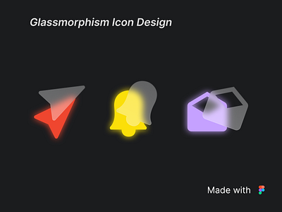 Icon Design - Glassmorphism using Figma figma glassmorphism glow effect icon design iconography icons illustrations