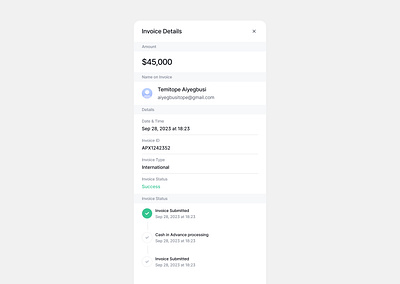 Invoice Details design fintech invoice invoice details ui ui design ux ux design