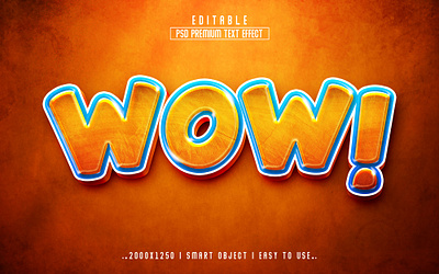 Wow Editable PSD Text Effect Style 3d effect 3d text 3d text effect editable text effect effect modern text effect psd effect psd text style texture wow wow 3d text yellow 3d text