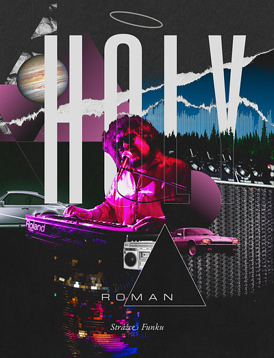 Roman Holy collage disco funk funk collage graphic design illustration