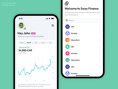 Sway Finance - Mobile Bank App UI UX Design app screen bank app banking app banking dashboard banking ui banking website creative mobile app fintech fintech app fintech dashboard fintech landing page fintech website mobile app design mobile app ui mobile app website mobile banking mobile dashboard mobile login mobile ux