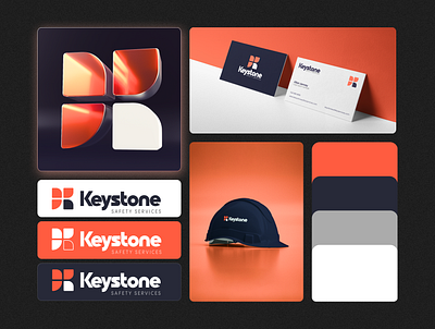 Keystone Safety Services - Brand Design brand colors brand identity branding construction brand coral graphic design logo navy orange