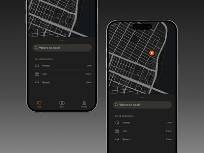 Map screen graphic design haptics navigation screens ui uxui