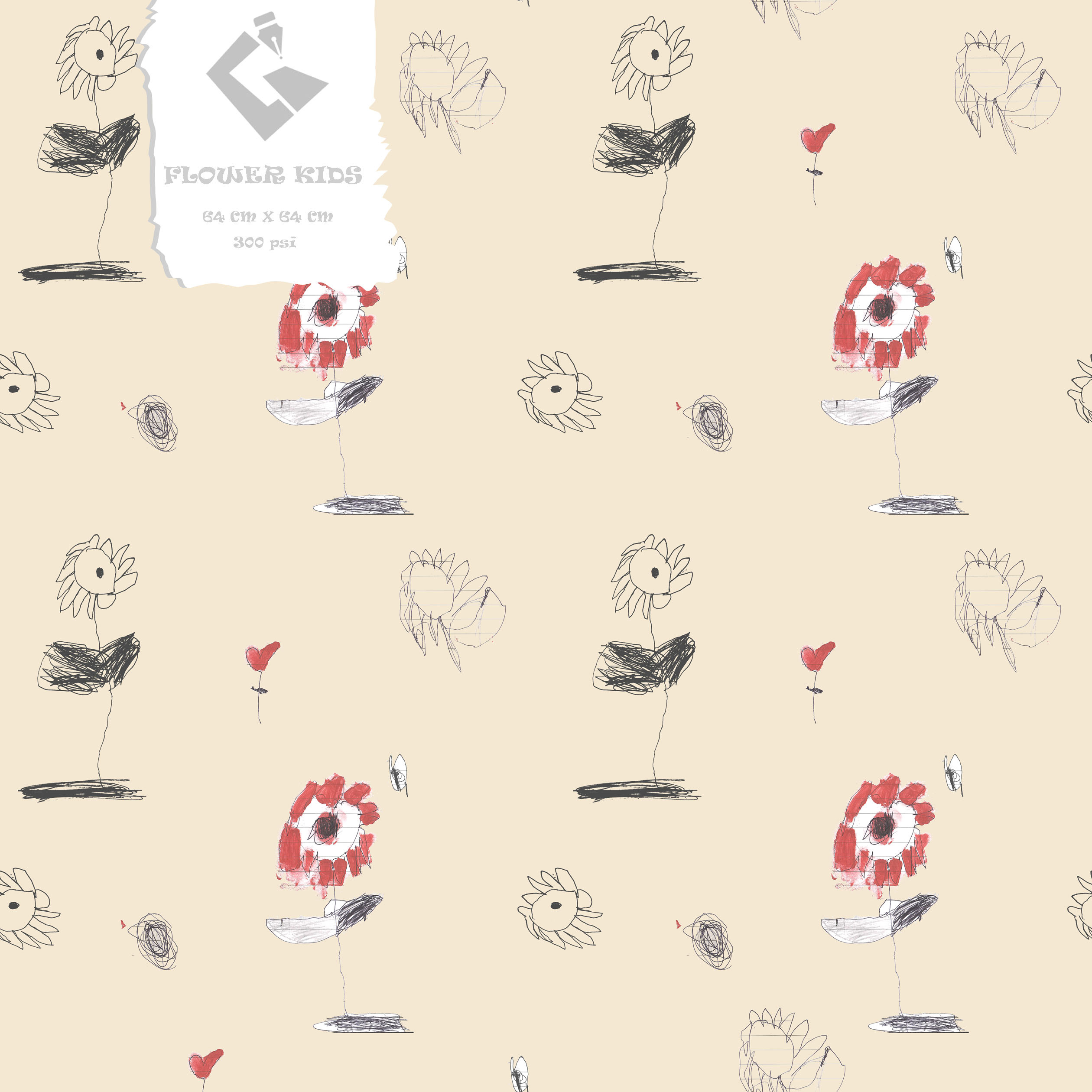flower kids drawingpencil illustration kids pattren textile