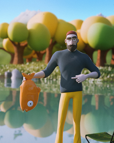 It smells kinda fishy 3d 3danimation 3dart animation b3d blender fishing loop modeling