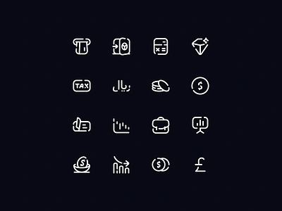 Neaticons Financial, Business Icons - Gestalt Style branding briefcase business business icons calculator card checkbook coin design financial financial icons icon icon pack iconography icons neaticons nest egg tax ui web design