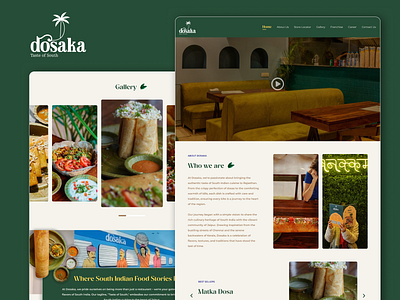 Website Design - Dosaka Taste of South branding design language figma illustrations landing page restaurant south indian user experience user interface webpage website design