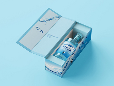 YULIA - Serum Bottle Label Design bottle label box packaging branding branding designer cosmetic graphic design label design packaging product packaging serum bottle