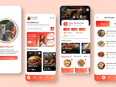 "Deliciously Crafted – Food Delivery App UI 🍔📲" appinspiration appinterface appshowcase cleandesign creativedesign deliveryui foodapp fooddeliveryapp fooddeliveryui foodlovers intuitiveui minimalui mobileappdesign mobileux modernui productdesign restaurantapp uiuxdesign userexperience uxdesign