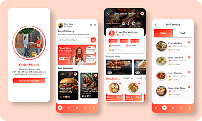 "Deliciously Crafted – Food Delivery App UI 🍔📲" appinspiration appinterface appshowcase cleandesign creativedesign deliveryui foodapp fooddeliveryapp fooddeliveryui foodlovers intuitiveui minimalui mobileappdesign mobileux modernui productdesign restaurantapp uiuxdesign userexperience uxdesign