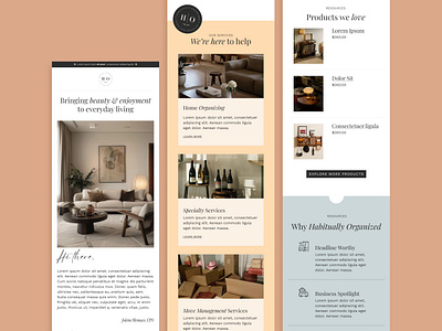 Luxury Home Organizing Service Email Design creative design email email design email marketing figma graphic design klaviyo klaviyo design klaviyo email design newsletter newsletter design