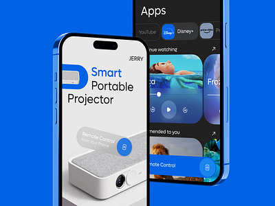 Smart Projector | IoT Mobile App app design iot mobile design mockup player product design projector remote controle smart home ui uiux user interface ux visual design