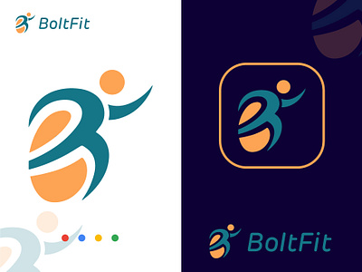 BoltFit branding logo icon design abstract app logo brand identity branding business logo design fitness logo gym logo modern logo