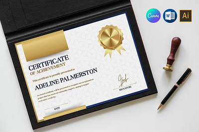 Certificate of Achievement achievement apprecation award business certificate canva certificate certificate template clean college certificate company certificate corporate certificate creative diploma illustrator template minimal modern certificate ms word multipurpose professional school certificate