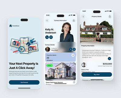 EstateEase - Real Estate App app design design figma design home finder ios mobile app design mobile application mortgage product design property app property finder real estate real estate app ui ui design uiux ux