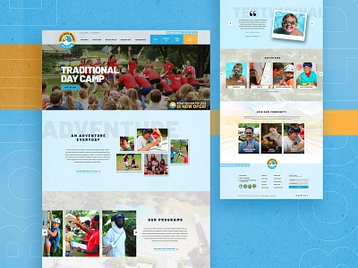 Camp Website Home Page branding camp camping design graphic design mockup summer camp ui usa web design