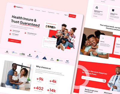 Health Insurance Website Design business design figma health insurance insurnace website service website startup ui ui design uiux web design website design website template