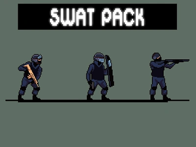 SWAT 2D Pixel Art Character Sprite Pack 2d army art asset assets character game game assets gamedev illustration indie indie game pixel pixelart set soldier soldiers swat