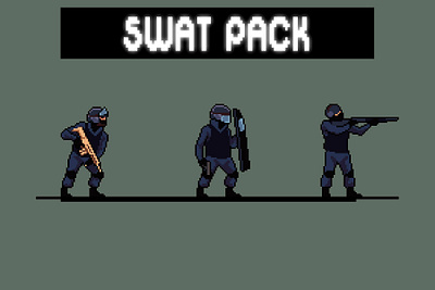 SWAT 2D Pixel Art Character Sprite Pack 2d army art asset assets character game game assets gamedev illustration indie indie game pixel pixelart set soldier soldiers swat