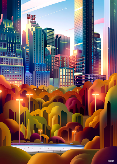 Central park🍁🍂 architecture art centralpark deco design dribbble dribbblers illustration lifestyle newyork nyx print pro travel travelposter