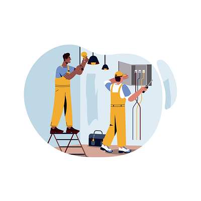 Electricians 2D Animation 2d animation electrical repair electrical work electrician electricity flat handyman home illustration improvement industrial work light installation maintenance service man motion repairing technician tools wiring repair workers