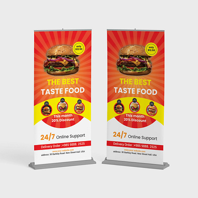 Restaurant food roll up banner Design branding graphic design roll up banner