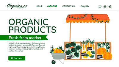 Organica.co Landing Page Design Using Adobe Illustrator