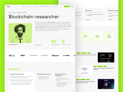 Portfolio page for researcher developer portfolio ui uiux ux website