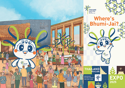 Thailand Pavilion Brochure Design - World Expo 2025 Osaka Kansai art branding cartoon design draw graphic design hand draw illustration logo