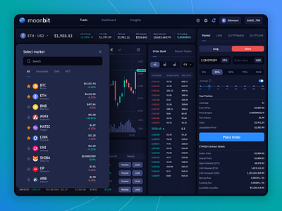 Moonbit - Markets crypto exchange crypto trading cryptocurrency cryptocurrency exchange dex futures perp exchange perpetuals trading ui ux design