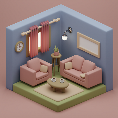 Smooth living room_3d model 3d