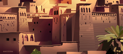 Remains architecture beauty city discovery dribbble illustration light maroc morroco travel