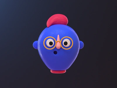 Blue Man 3d blender blue blueman boy c4d character clay design head human illustration man render vago3d