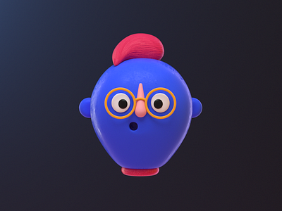 Blue Man 3d blender blue blueman boy c4d character clay design head human illustration man render vago3d