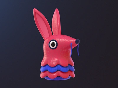 Red Rabbit 3d animal art blender c4d character conejo cute design illustration modeling rabbit red render vago3d vagoart