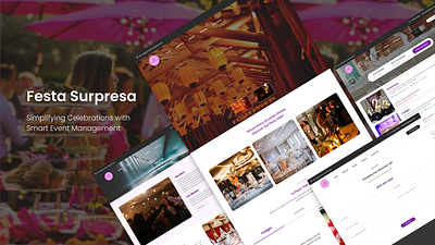 Festa Surpresa-Seamless Hall Booking & Event Management Platform branding graphic design ui