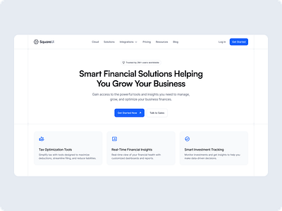 Hero Section - SquareUi design system figma landing page product design sass section ui ux web design