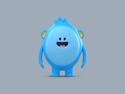 Monster 3d art blender blue c4d character cute design friend happy illustration modleing monster render smile vago3d