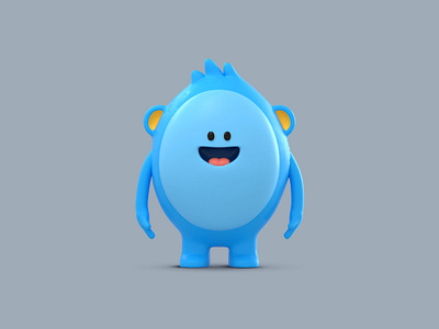 Monster 3d art blender blue c4d character cute design friend happy illustration modleing monster render smile vago3d