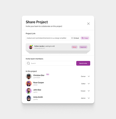 Share Modal ui