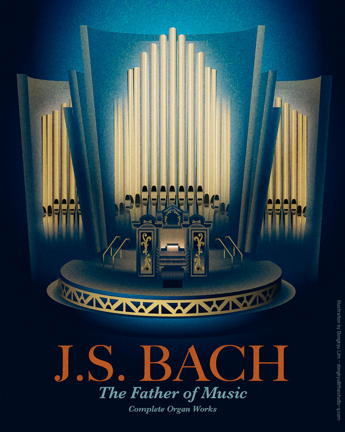2 Bach Concerto Posters art deco atmosphere bach illustration music poster vintage
