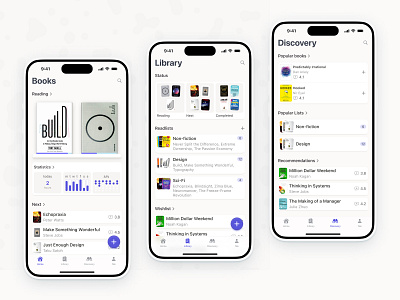 Book tracker app app concept ios iphone mobile ui