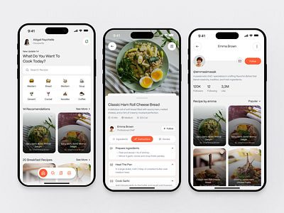 Masakin - Food Recipes Mobile App app chef clean cook cooking design education food food app guide mobile mobile app recipe recipe app recipes restaurant tutorial ui ui design ux