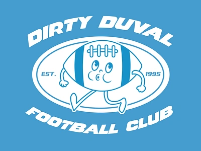 Dirty Duval Football Club Sports Team Cartoon Mascot Logo athlete brand brand design branding cartoon character character design club cute football fun funny graphic design illustration logo mascot sports sporty team visual identity