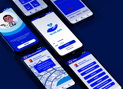 APP - Blue Prototype of an APP for medical care app app design daily ui daily ui challenge dailyui design illustration ui