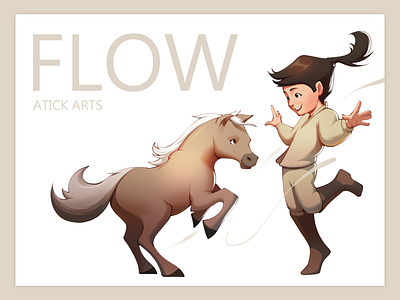 FLOW digital artwork digital art flow hero section design horse playful design website illustration
