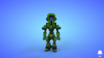 Robot 3 Voxel Character - 3D Lowpoly Model - Game Asset 3d 3d model character cyborg fantasy game art game asset humanoid lowpoly magicavoxel mech robot robots voxedit voxel voxel art voxelart